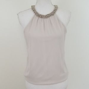 NWT Express Sheer Top with Embellished Collar